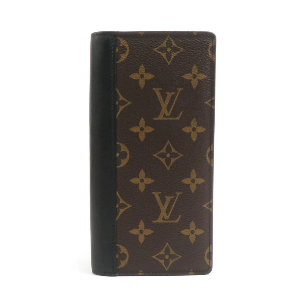 Louis Vuitton Bi fold long wallet Monogram Macassar Brown Portefeuille Brazza